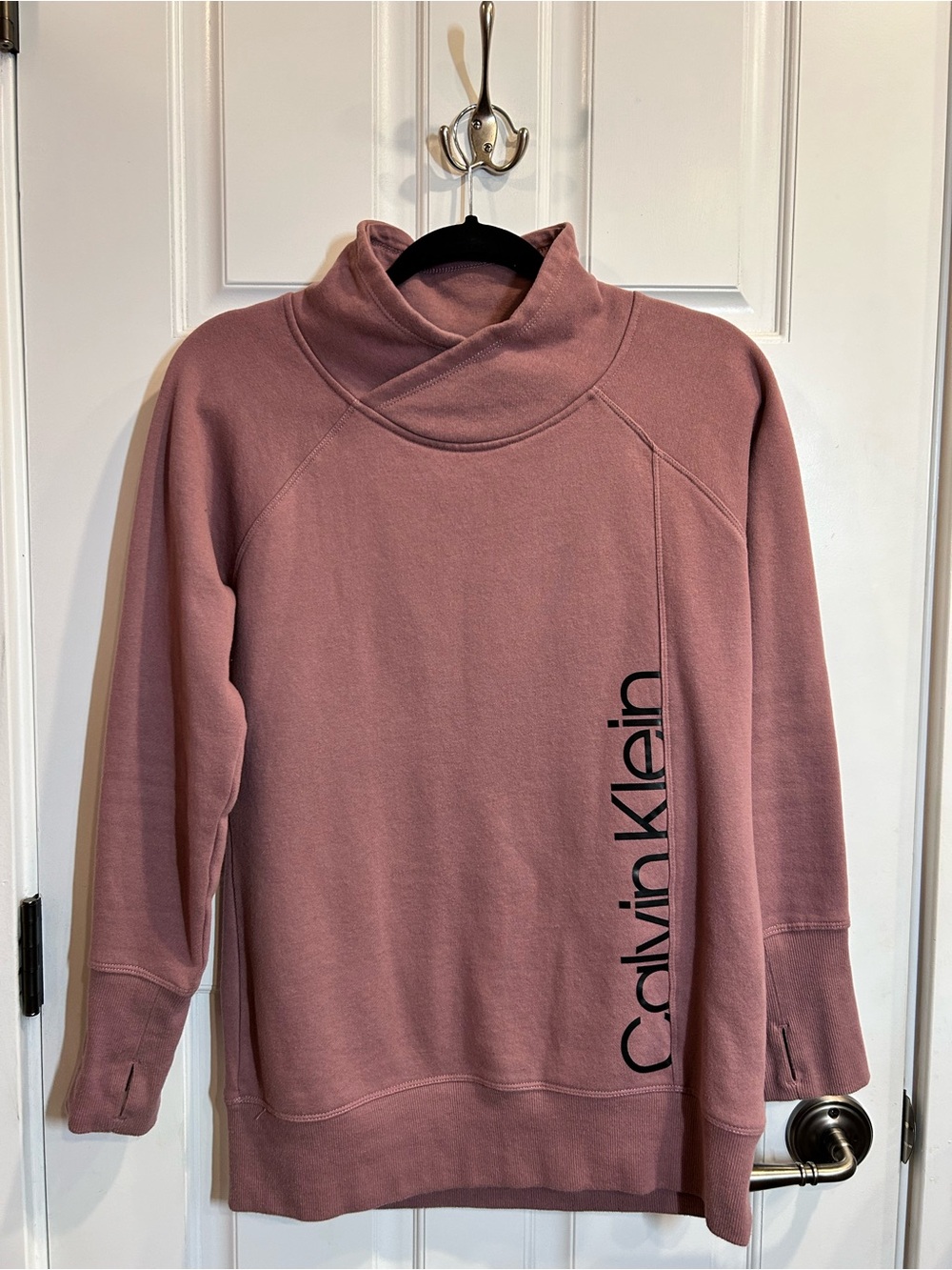 Calvin Klein Rose Mauve Funnel Neck Pullover